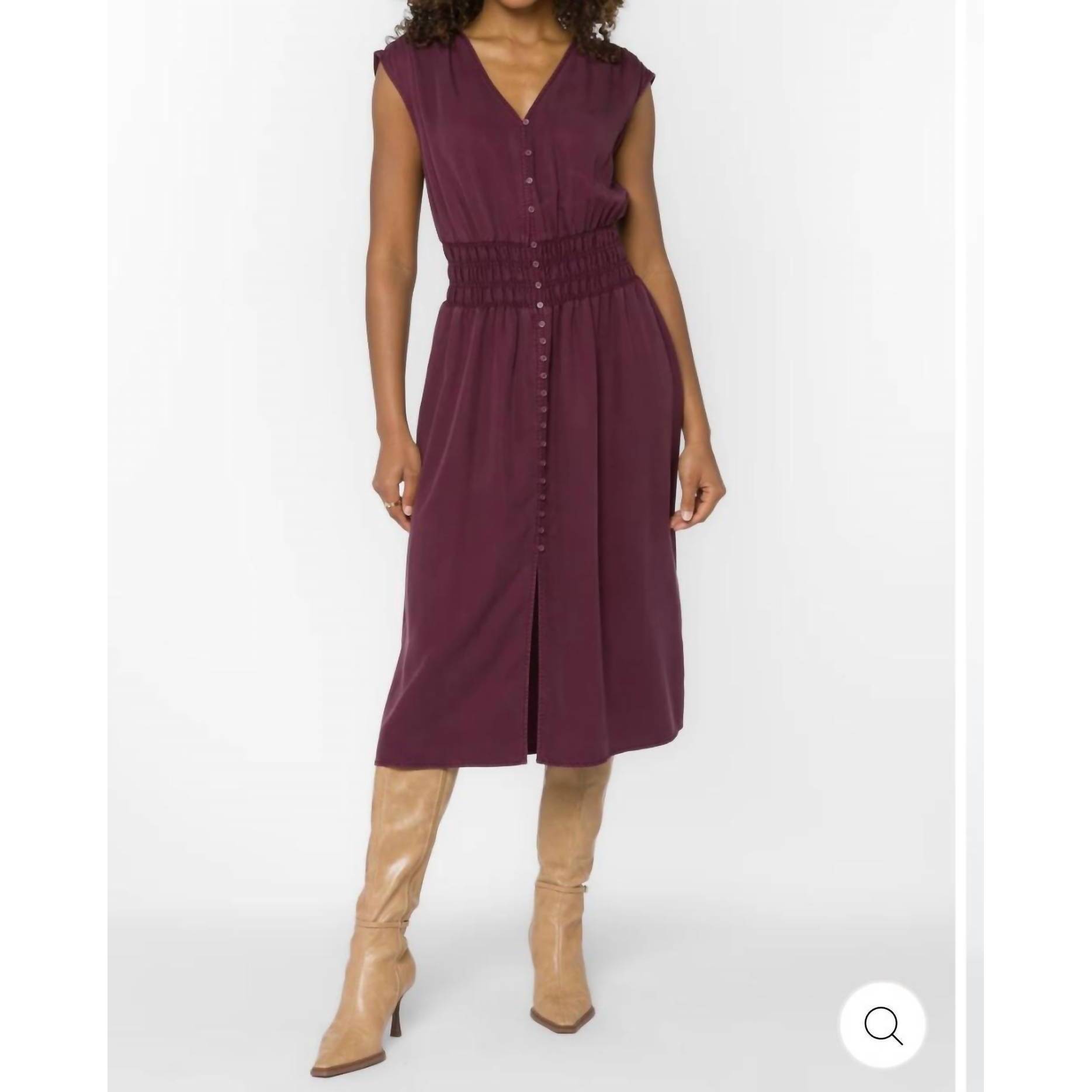 New Velvet Heart Persa Midi Dress In Malbec